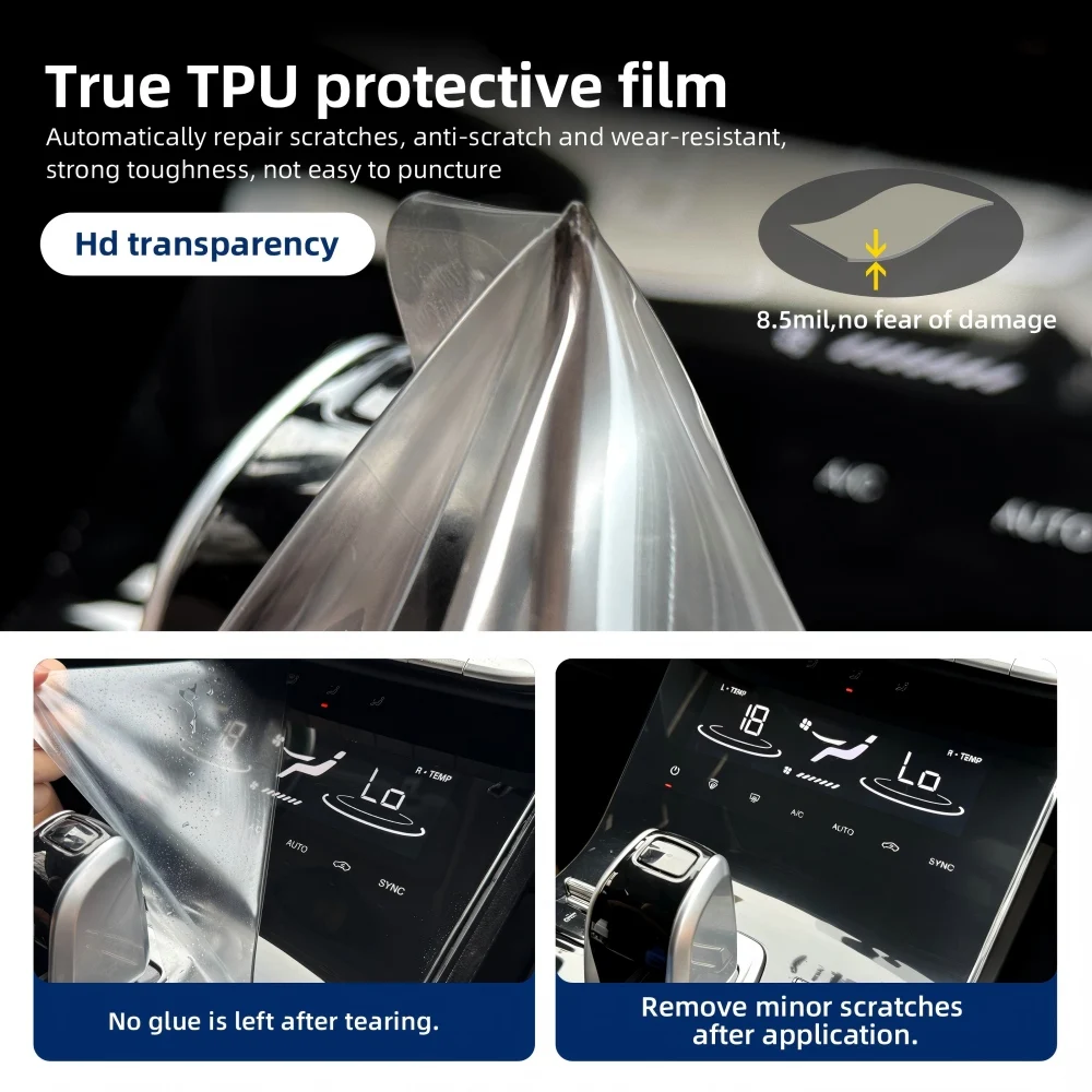 Anti-Scratch Sticker for PORSCHE Taycan 2020-2024 Gearbox Panel Navigation Screen Automotive Interior TPU Protective Film Cover