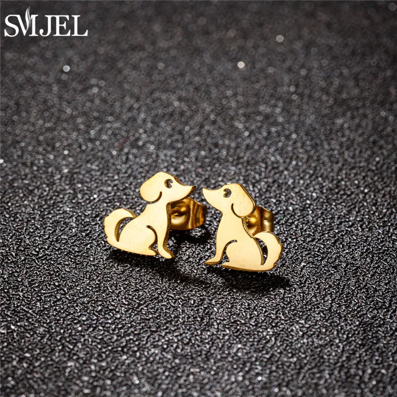 Cute Animal Earings Multiple Stainless Steel Cat Stud Earrings for Women Dog Paw Ear Studs Everyday Jewelry Pendientes Gift