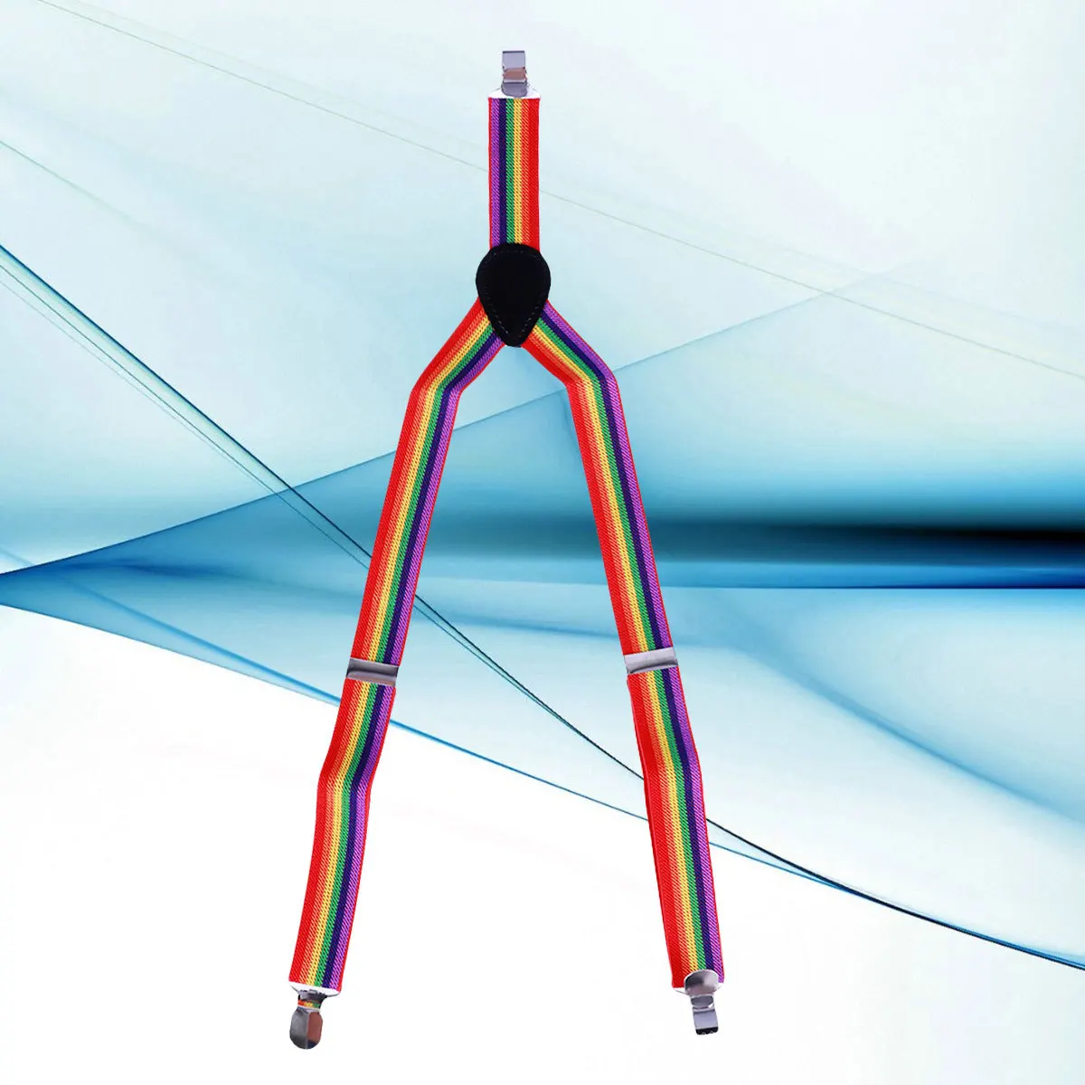 Clip de sangle arc-en-ciel 2,5x65Cm, bretelles élastiques réglables pour enfants et adultes, Clips à rayures colorées en Polyester pour fête d'halloween