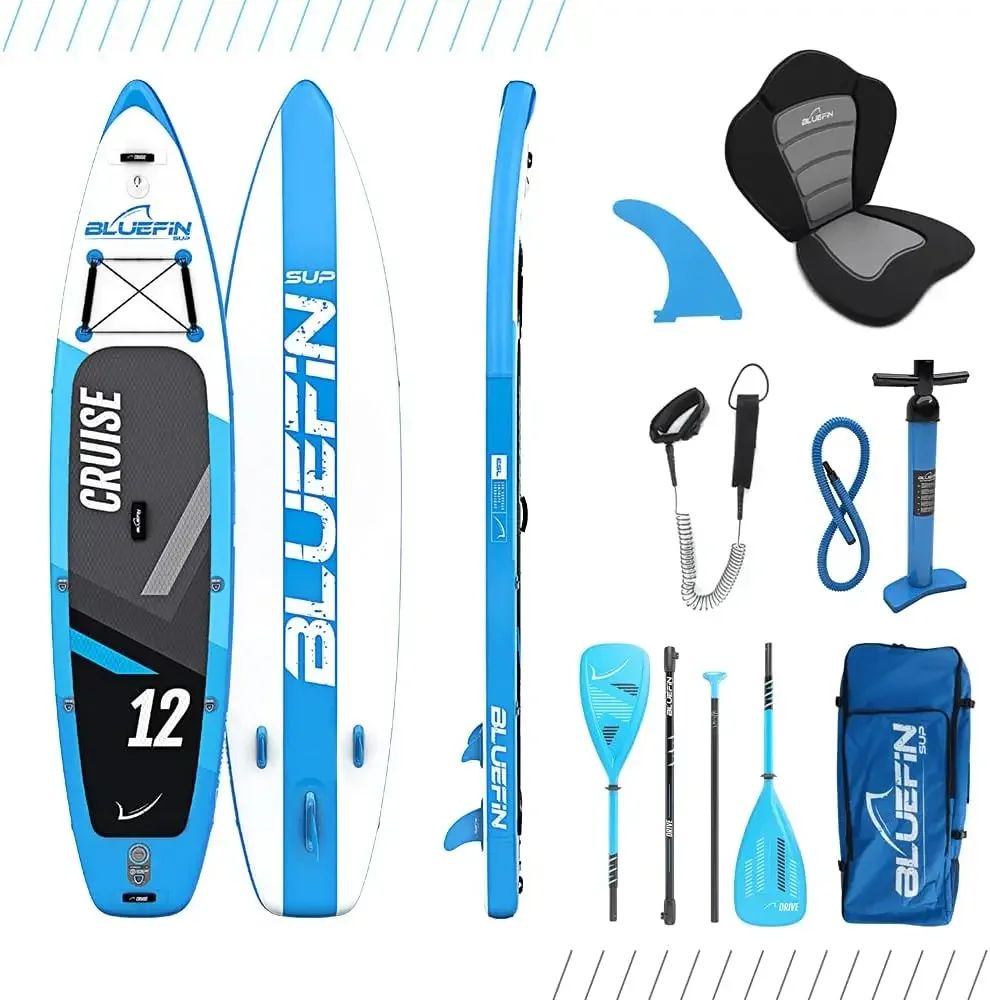 Planche gonflable Stand Up Paddle Cruise SUP |   Accessoires pour planche à pagaie premium |   Plusieurs tailles : enfants, 9'8, 10'4, 10'8, 12', 15'