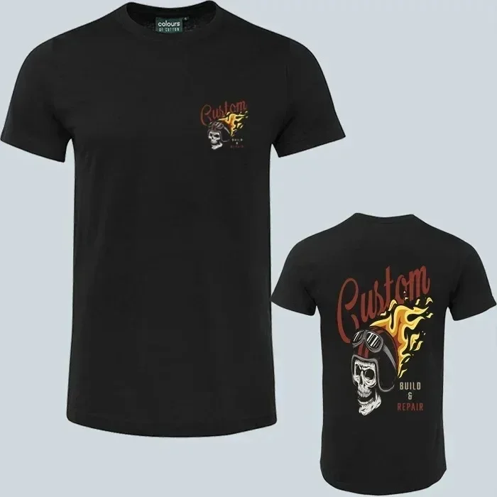 

2025 Motorcycle Club Graphic T Shirts Cool Motorcycle Man Skull DJ Music Printed T-shirt Top Funny Hip-hop Tshirts Free Shipping