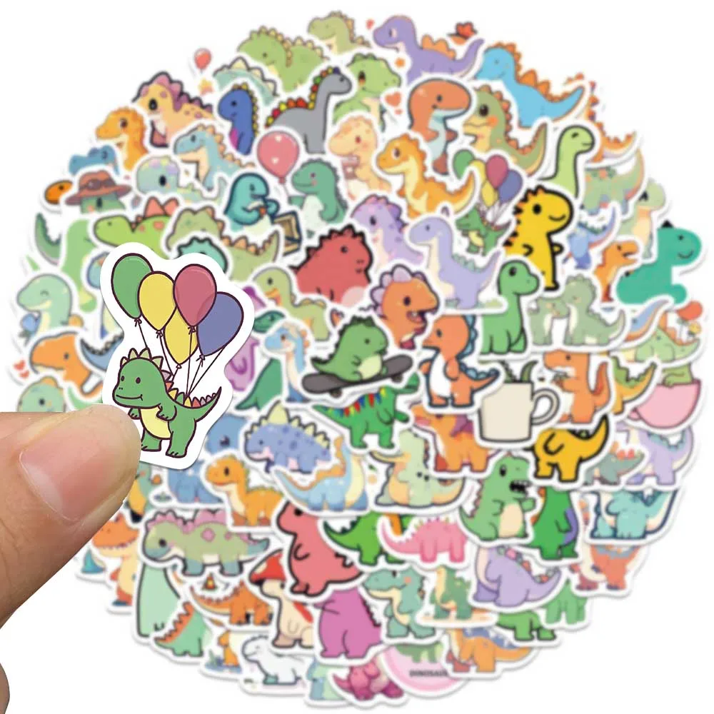 100pcs Mini Size Cute Cartoon Animals Dinosaur Sticker For Laptop Water Bottle Luggage Notebook Waterproof Graffiti Vinyl Decals