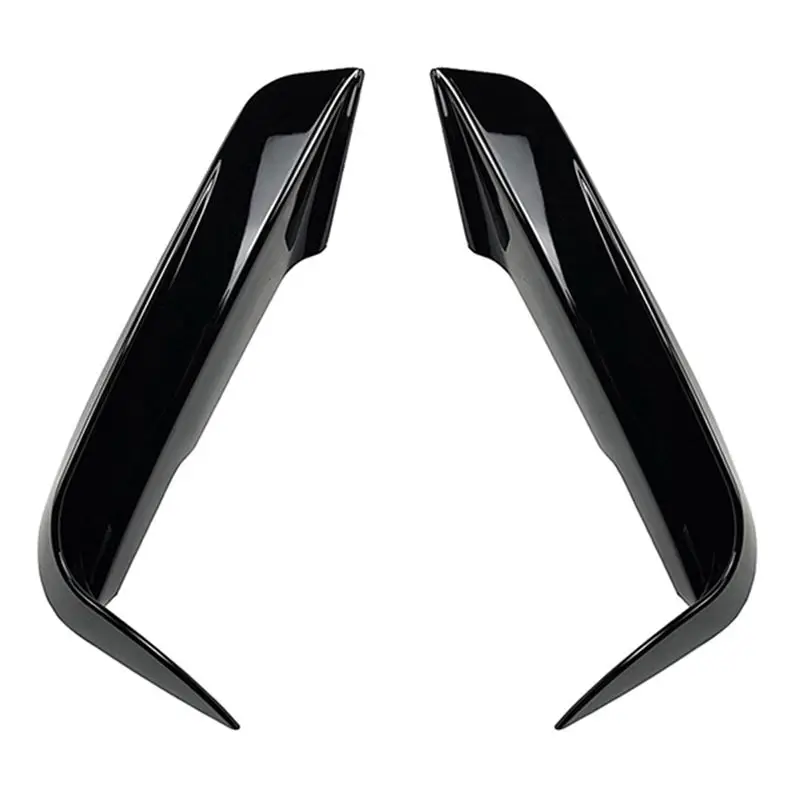 A64P-1Pair Car Front Bumper Fangs Trim Lid Cover Decoration Parts For 3-Series F30 F31 M Pack 2013-2019 Piano Black