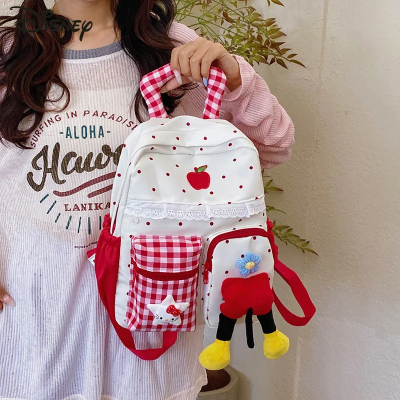 Disney Mickey New Student Backpack Fashion High Quality Women's Backpack Cartoon Large Capacity Women's Travel Backpack