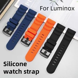 24mm Silicone watch strap Waterproof sweatproof Stainless steel watchband buckle Outdoor sports wristband for Luminox XS3749