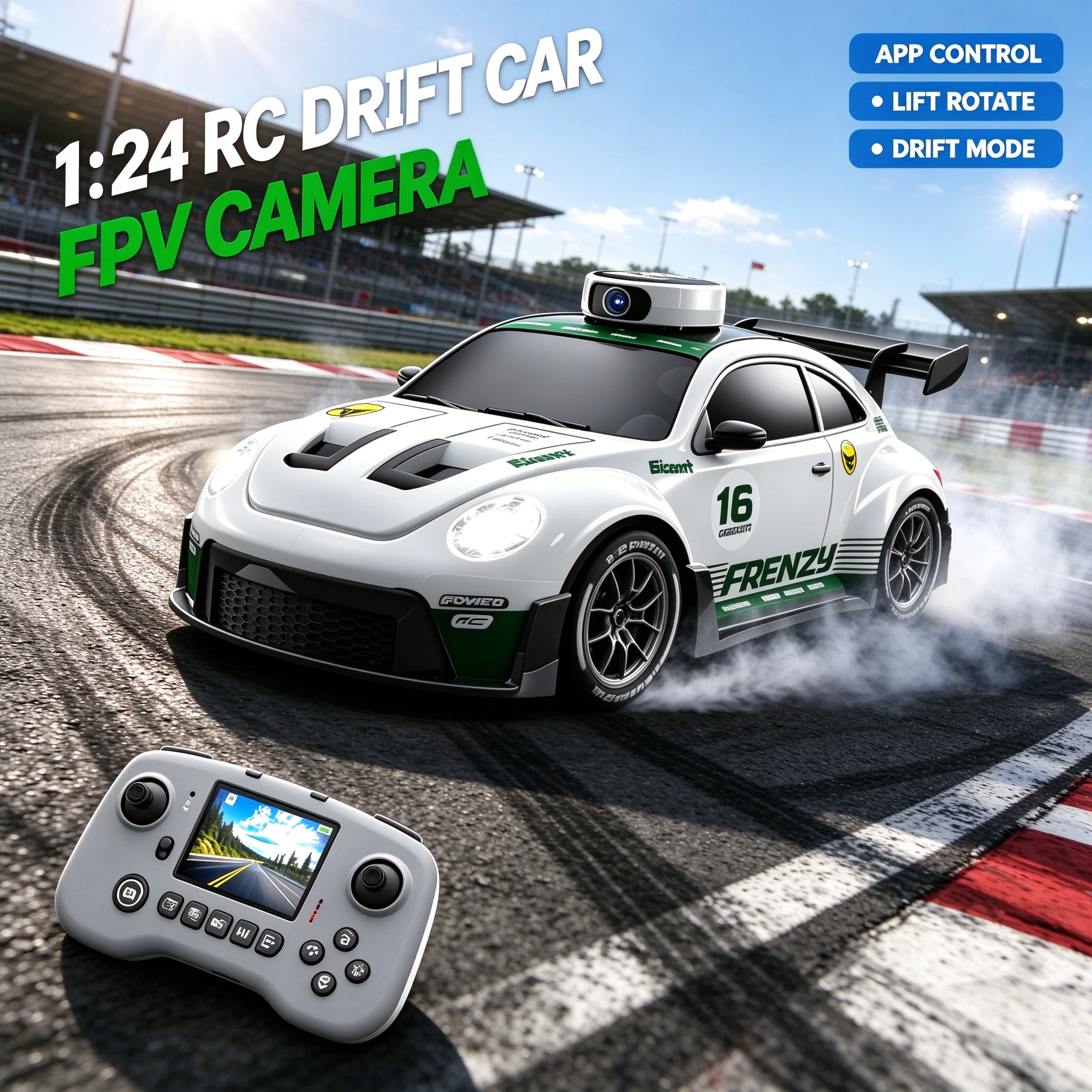 RC Drift Car with Camera Dual Mode 20KM/H Real Time Screen Remote Control Car Smart Induction Following Children's Toy for Kids