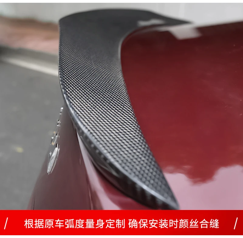 For Alfa Romeo Giulia Spoiler Carbon Fiber Rear Trunk Spoiler Black Finish Quadrifoglio Verde 2015 - UP