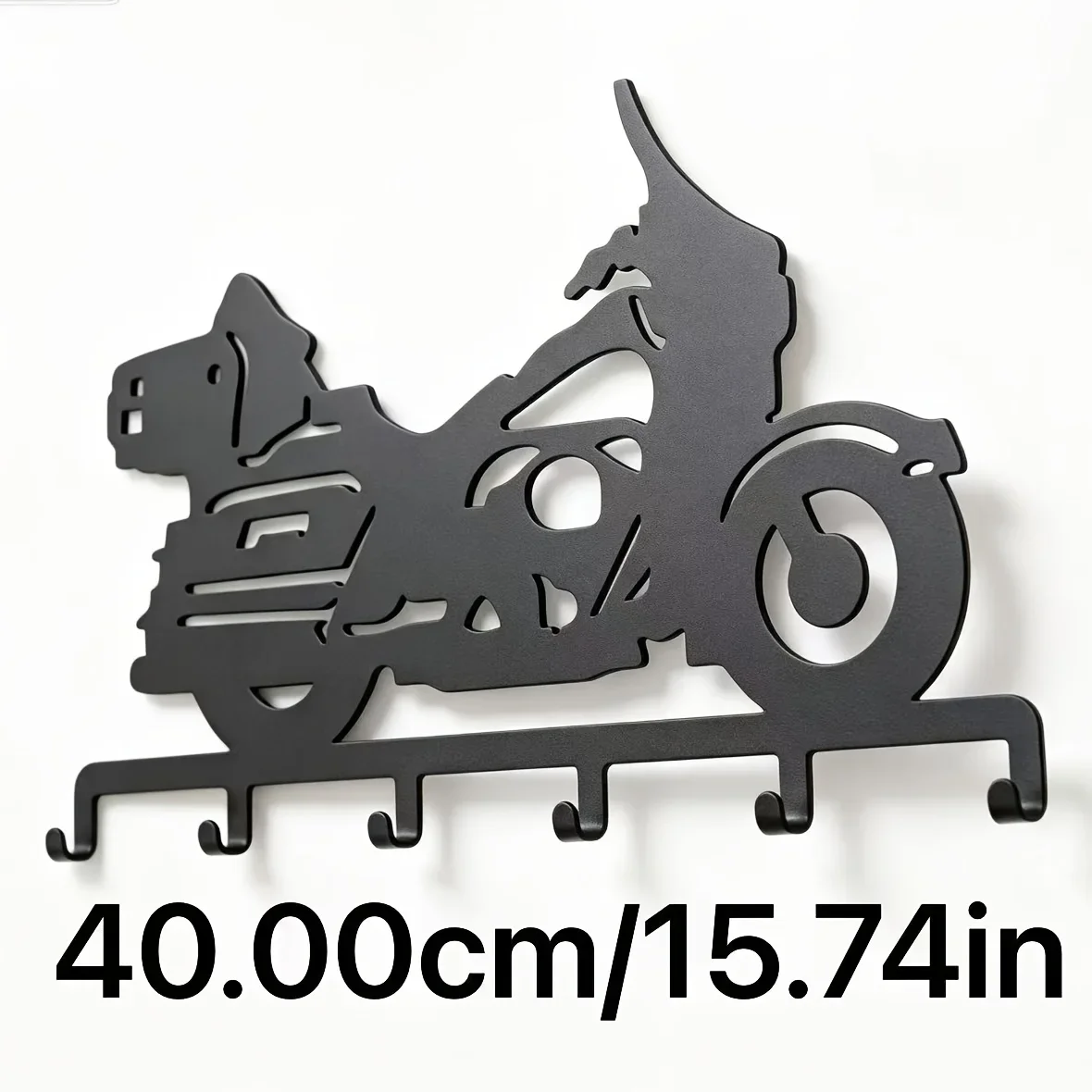 CIFBUY Metal Wall Art Motorcycle Biker Theme Key Holder 2D Flat Hanging Sculpture Iron Sign Garage Home Decor Ornament GiftStyle