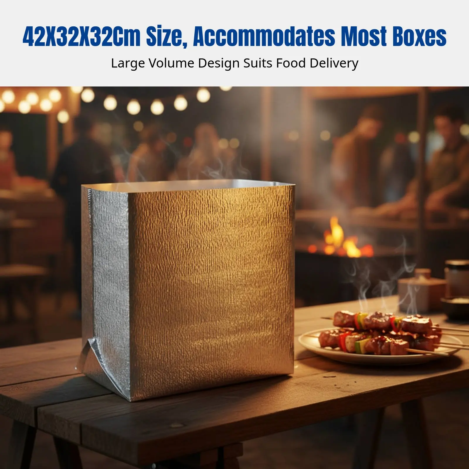 

Термосумка для доставки еды, большая, из алюминиевой фольги, утолщенная, термоизоляционная, водонепроницаемая, для барбекю, тортов, фруктов