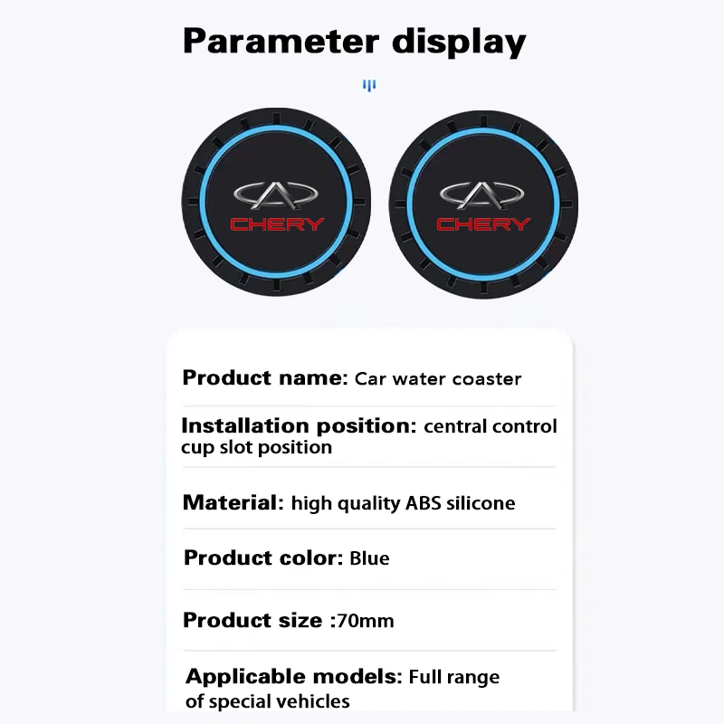 2pcs Car Water Cup Slot Protective Mat Silicone pad For Chery TIGGO 2 3 4 5 7 Pro 8 3X QQ Arrizo  Auto Non-slip mat accessories