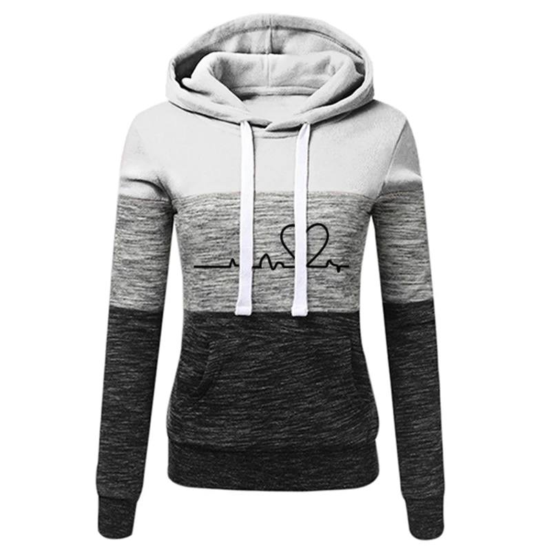 Frauen Trainingsanzug Druck Mit Kapuze Sweatshirt Sweatpant Farbe Block Vielseitig Casual Jogging Pullover Sport Hosen Outfits S-3XL – Detail 12