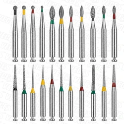 10pcs Contra Angle Diamond Burs Dental Diamond Burs Shank diameter 2.35mm Low Speed Drill Lab or Clinic Fine Extra Coarse