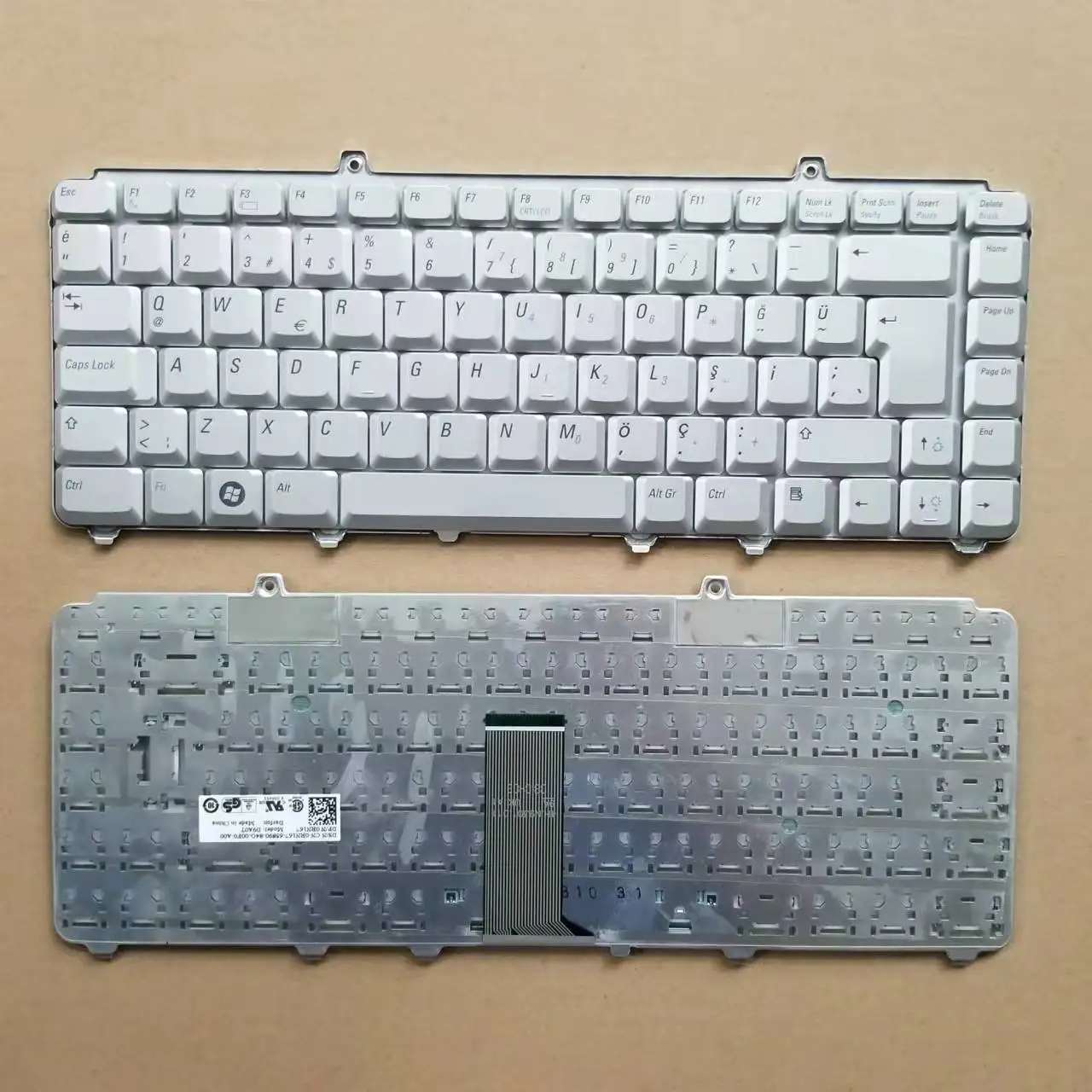 لوح المفاتيح التركي الجديد في المملكة المتحدة لأجهزة Dell Inspiron 1420 1520 1521 1525 1526 M1330 M1530 فضي 0RN167 D9A0T TR #2