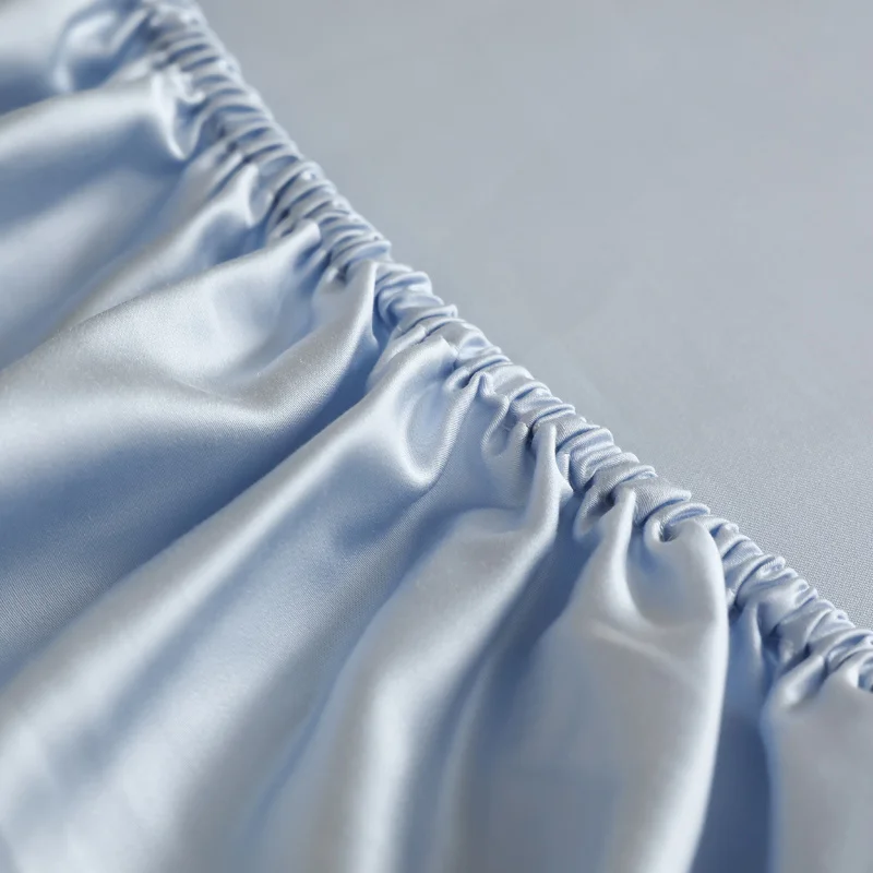 Natural 100% Mulberry Silk Fitted Sheet Luxury Mattress Cover Single Double King Queen Size High End Bed Cover Customized Size
