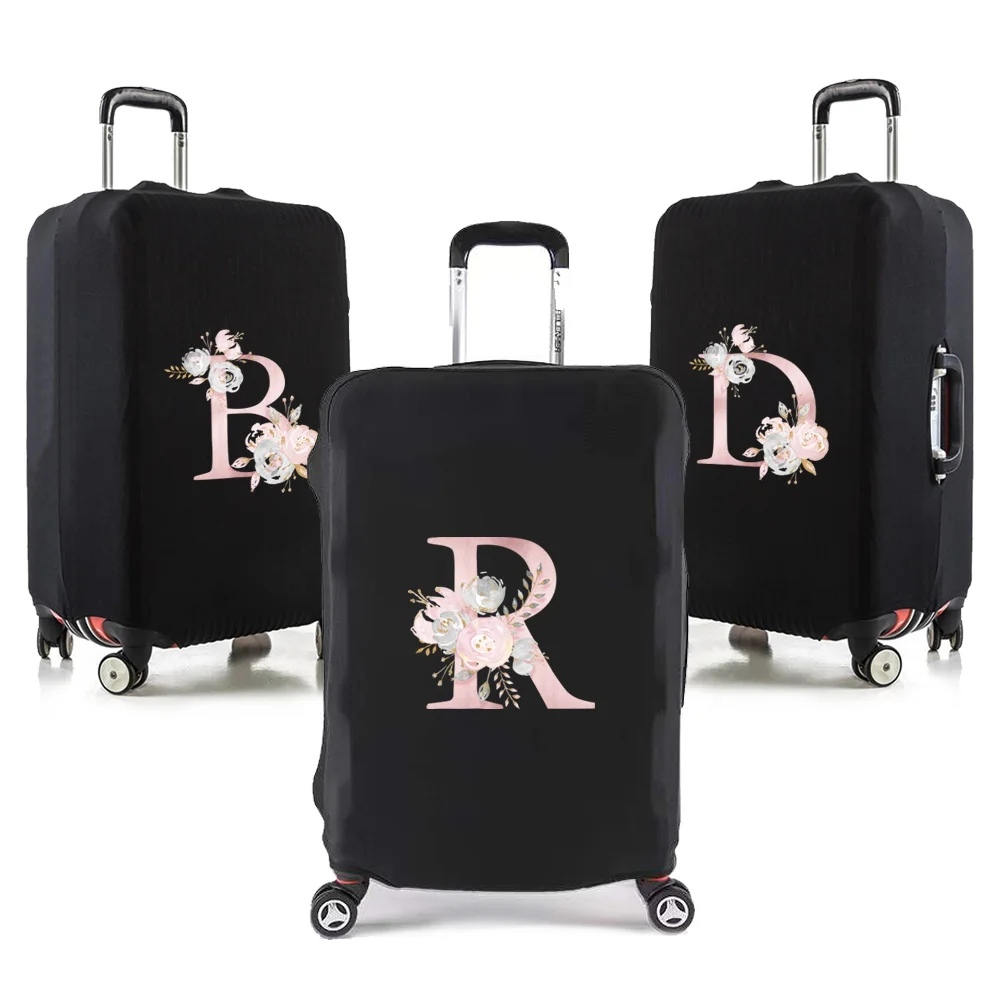 

Trolley Box Cover Travel Accessories Pink Flower Printing Series Fashion 18-32inch Luggage Cover Protector Washable