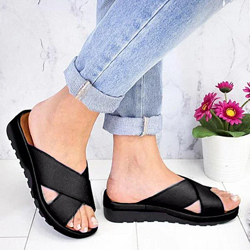 2024 Women\'s Sandals Slip on Platform Dance Shoe Woman Beach Outdoor Shoes Ladies Wedge Sandal Women Walking Female