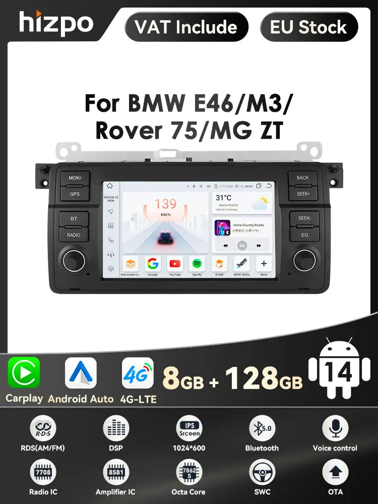 7 ''2 Din Android Auto Multimedia Speler Voor Bmw E46 M3 316 318 320 323 325 328 330 335 Rover 75 Coupe Stereo Audio Gps Autoradio - afbeelding 2