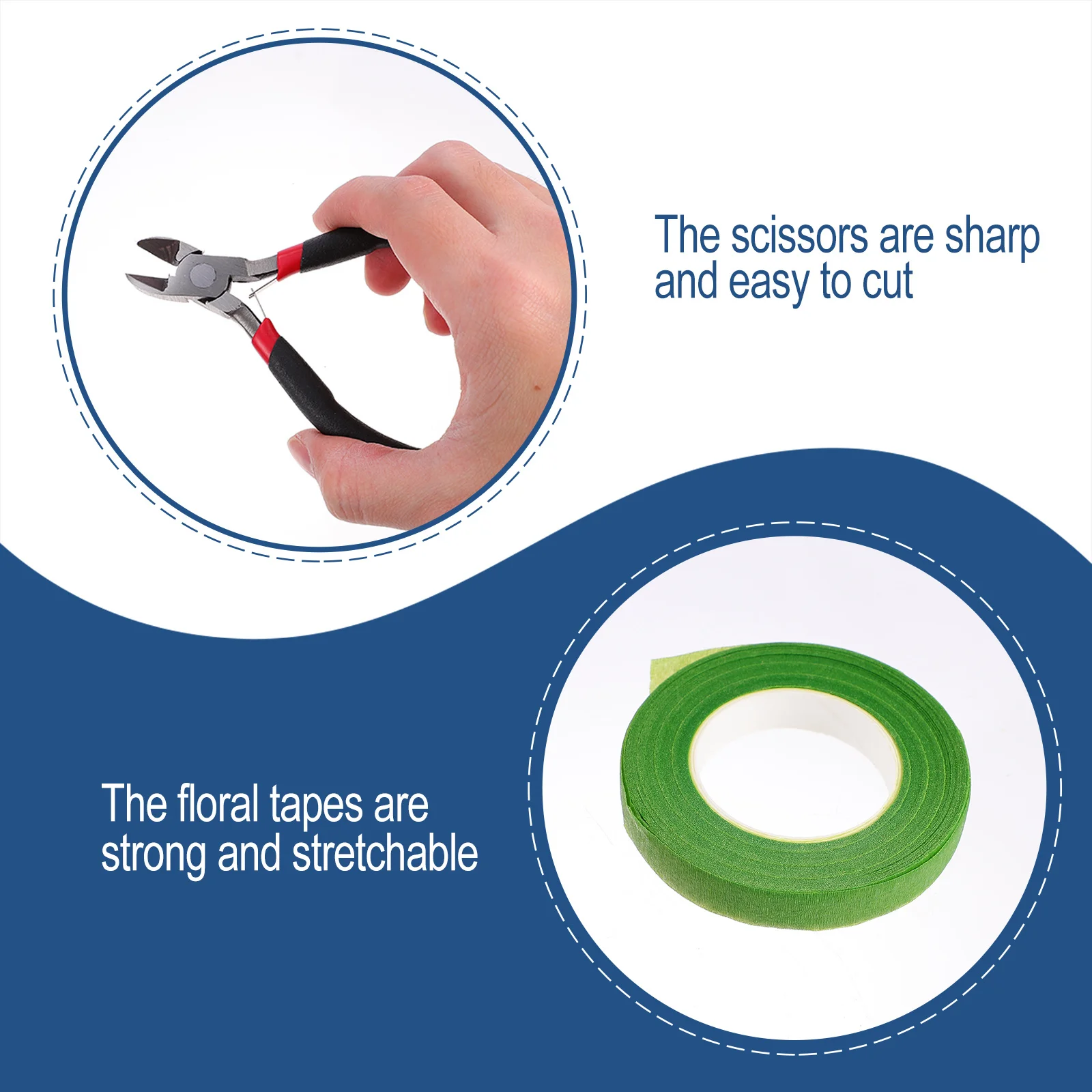 1 مجموعة 1 مجموعة الأزهار الشريط عدة متعددة الألوان Diy بها بنفسك تشكيلة زهور أدوات باقة الجذعية سلك القاطع باقة ترتيب عدة #1