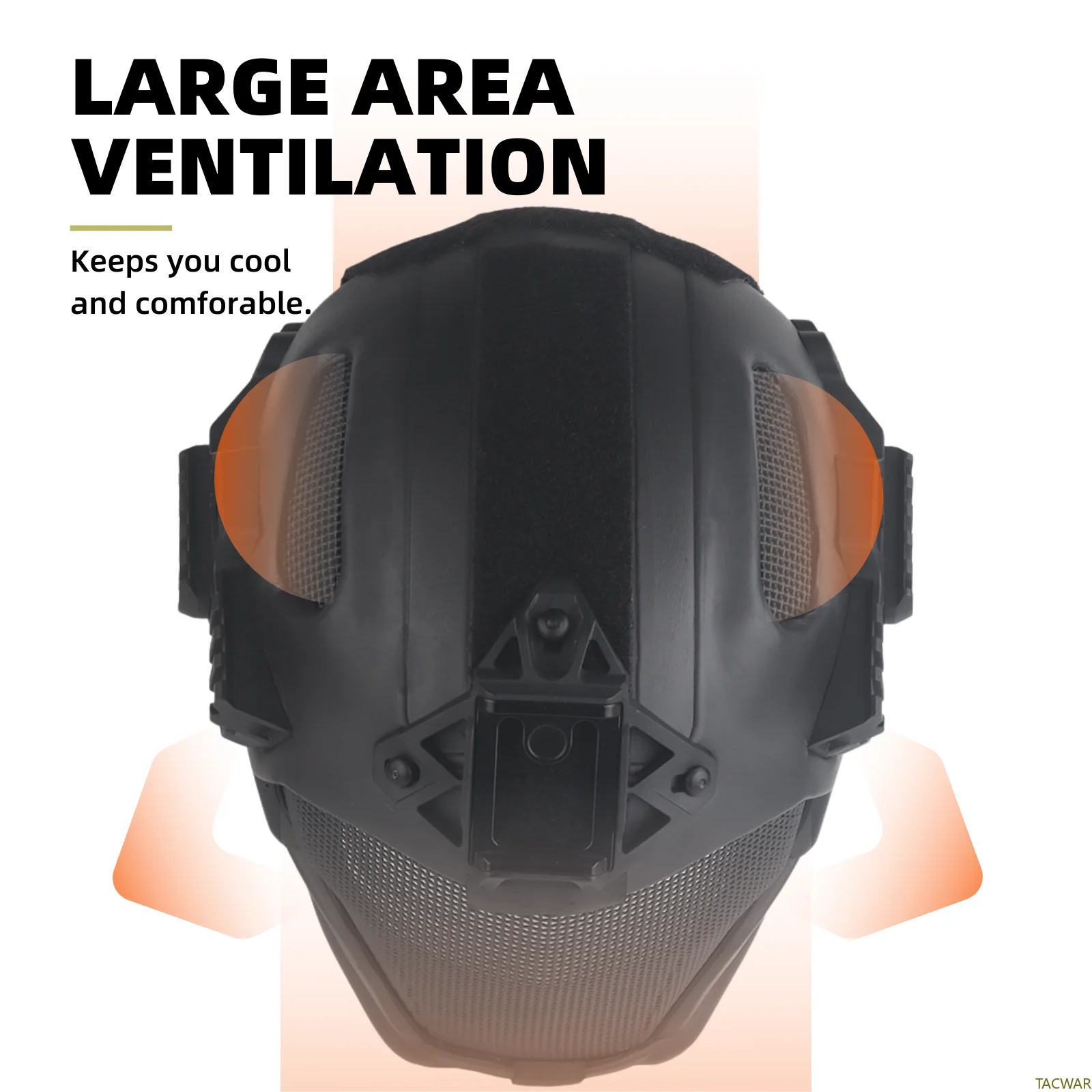 Casco EVA Pro Airsoft cara completa con riel NVG malla transpirable - imagen 2