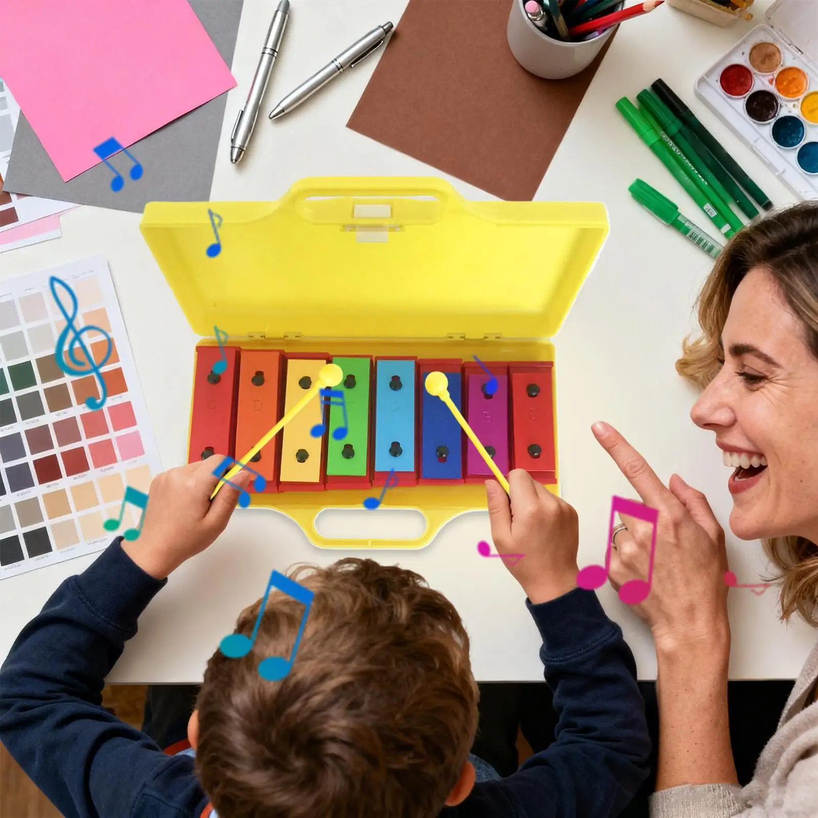 Instrumento glockenspiel chaves de metal brinquedos de percussão xilofone música auxiliares de ensino instrumento musical educacional percussão