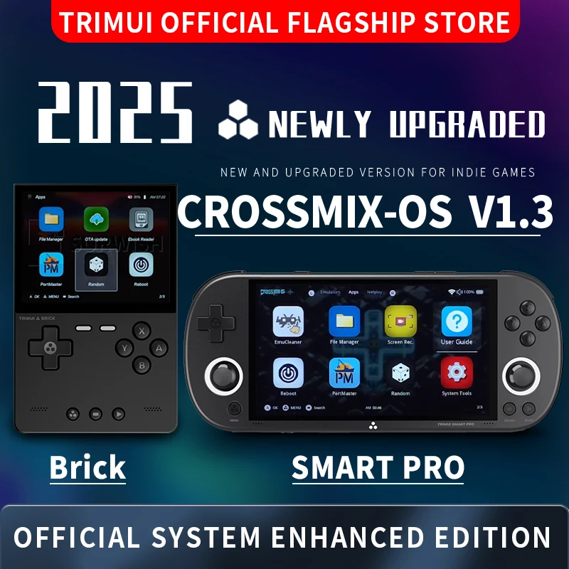 2025 CrossmixOS V1.3 recién actualizado: tienda oficial de ChuiMi para TRIMUI SMART PRO con nuevo juego de puertos independiente