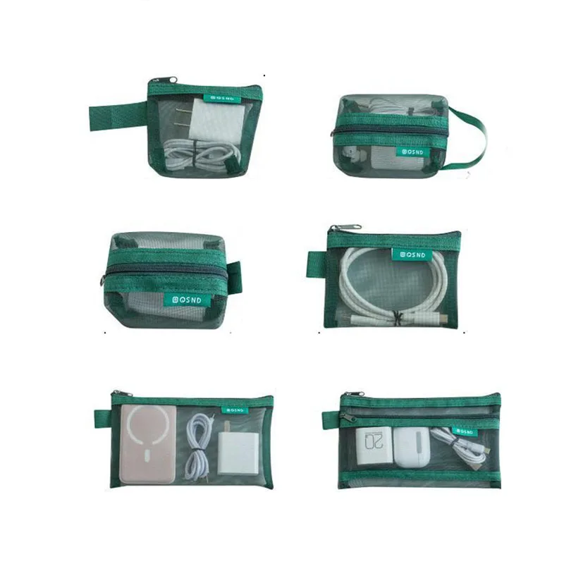 Transparent Mesh Storage Pouch Makeup Toiletry Bag Travel Organizer Cable Coin Card Key Card Holder Earphone Charger Pouch