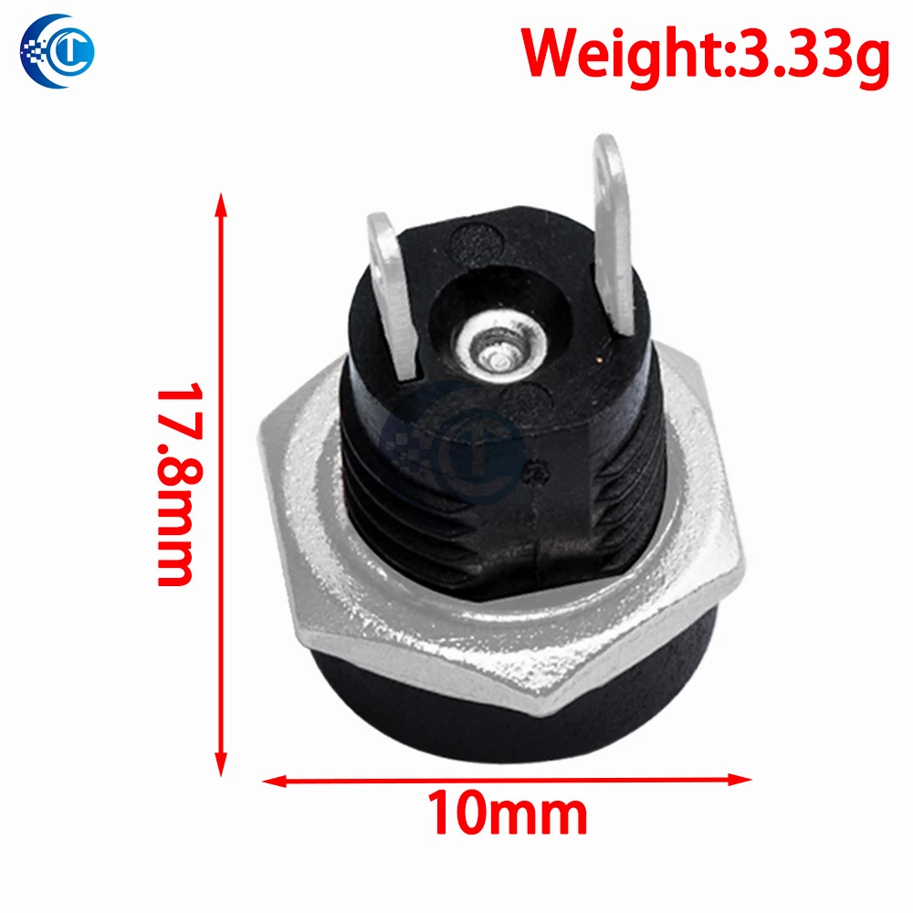 10PCS DC-022B Power Connector Kit 2.1×5.5mm 5-Pair Male Female Jack BS Standard