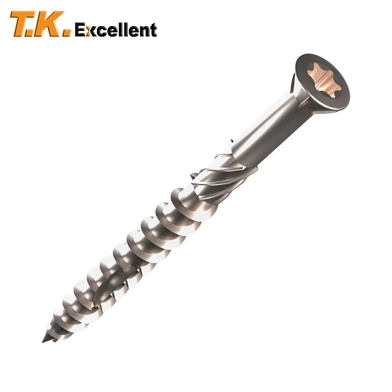 Vite di tipo zigrinato con fessura Torx da 50/60/70/80mm Viti per ponte in legno in acciaio inossidabile 410 Vite autofilettante per la guida di