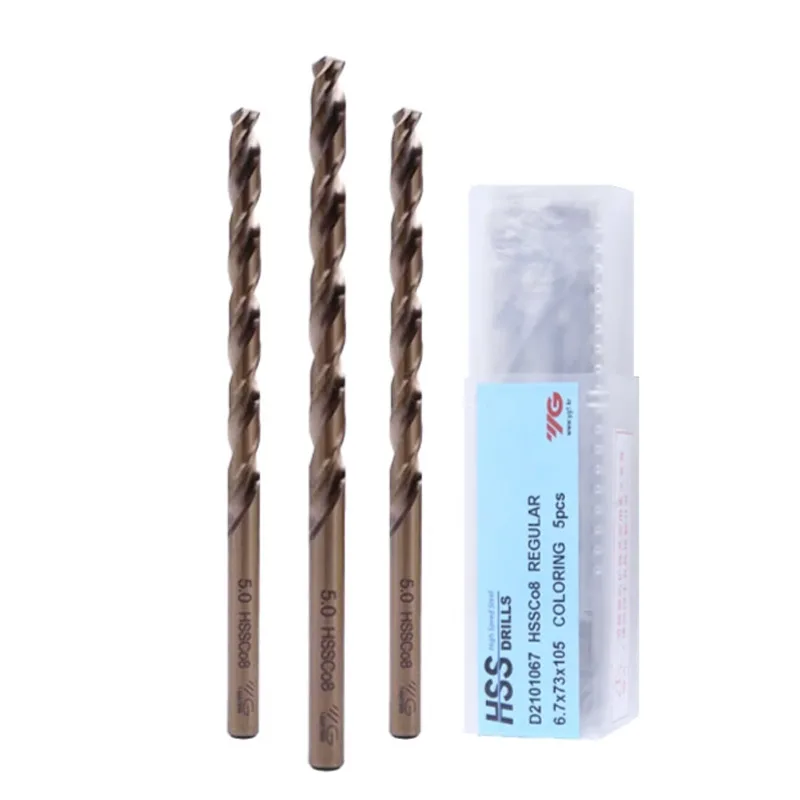 D2101 HSSCo8 Broca helicoidal coreana YG Brocas retas 1,0-6,0 mm Processamento: aço inoxidável. Liga de aço. Alumínio, etc.