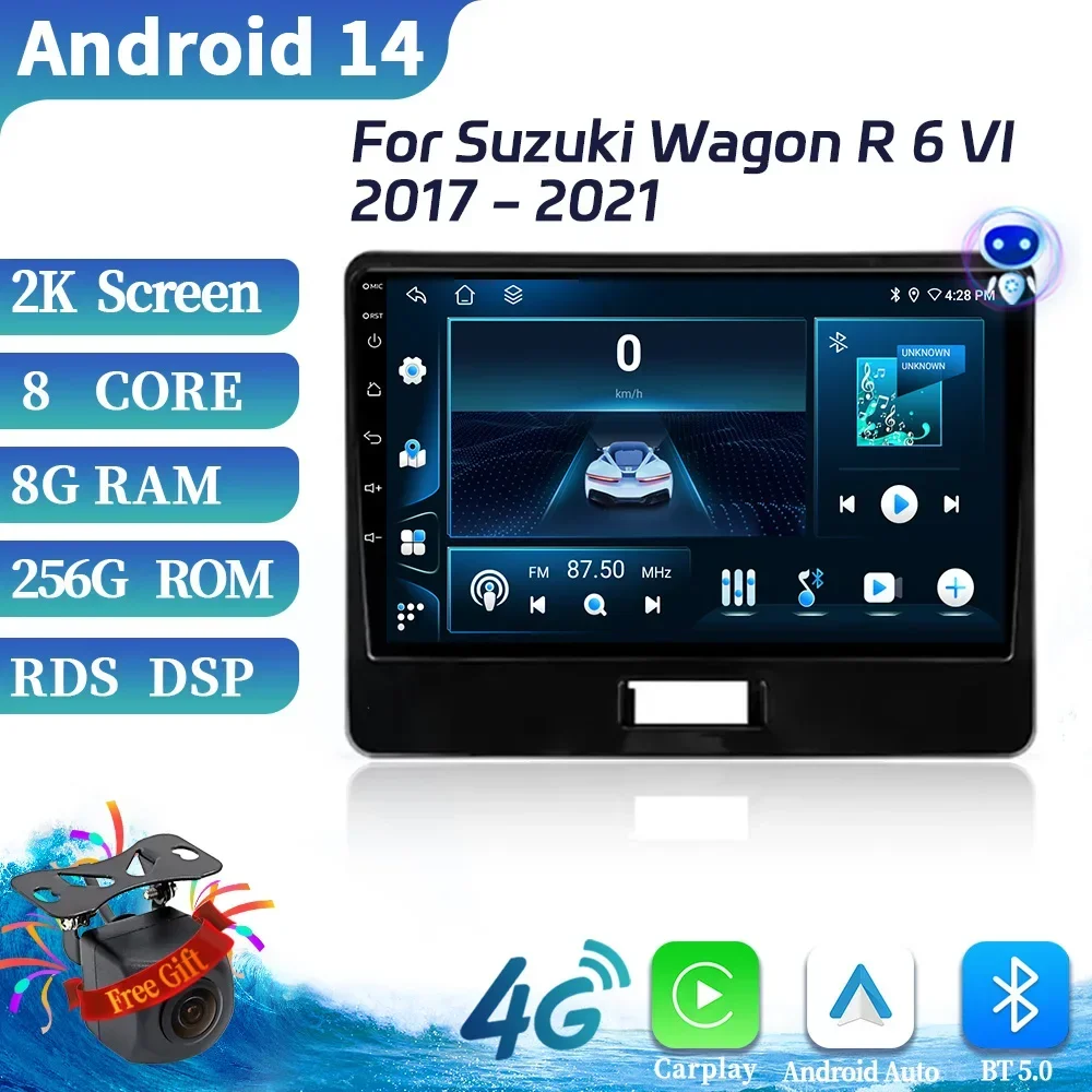 

For Suzuki Wagon R 6 VI 2017-2021 Car Radio Multimedia Video Player Navigation Automotive 4G Android 14 Wireless Carplay Screen