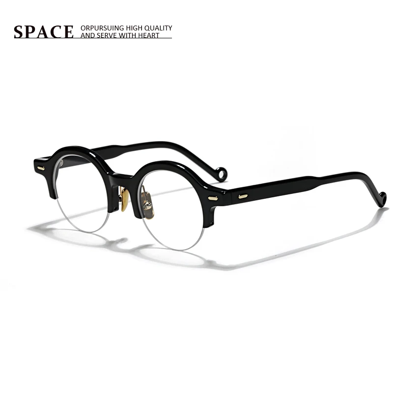 Vintage round frame glasses Frame tortoiseshell fashion men's glasses OG Prescription optical glasses can be engraved LOGO