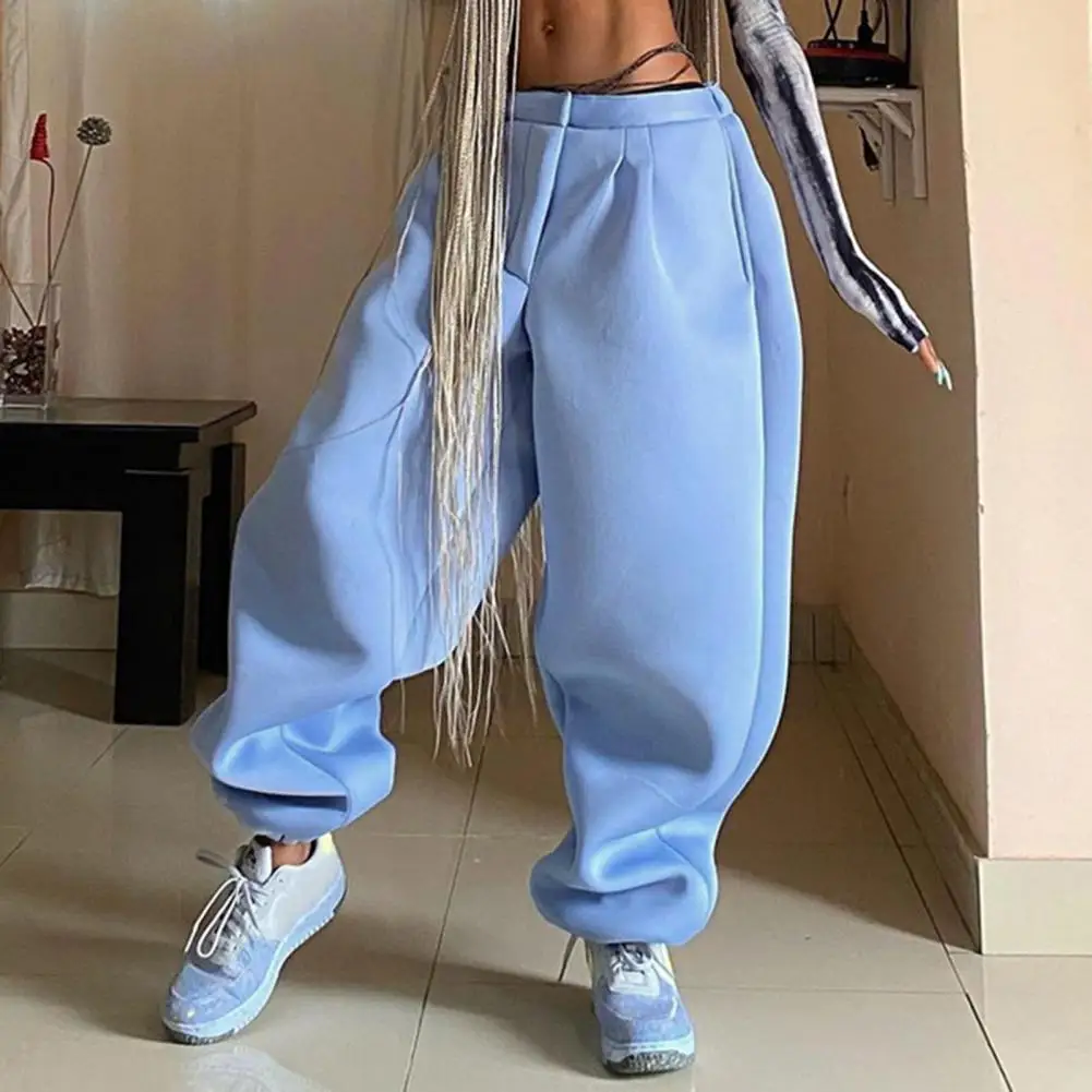 

women Casual Sweatpants Elastic Waist Hip Hop Wide Leg Low-Rise Women Pants Women Bloomers Casual Sweatpants Streetwear