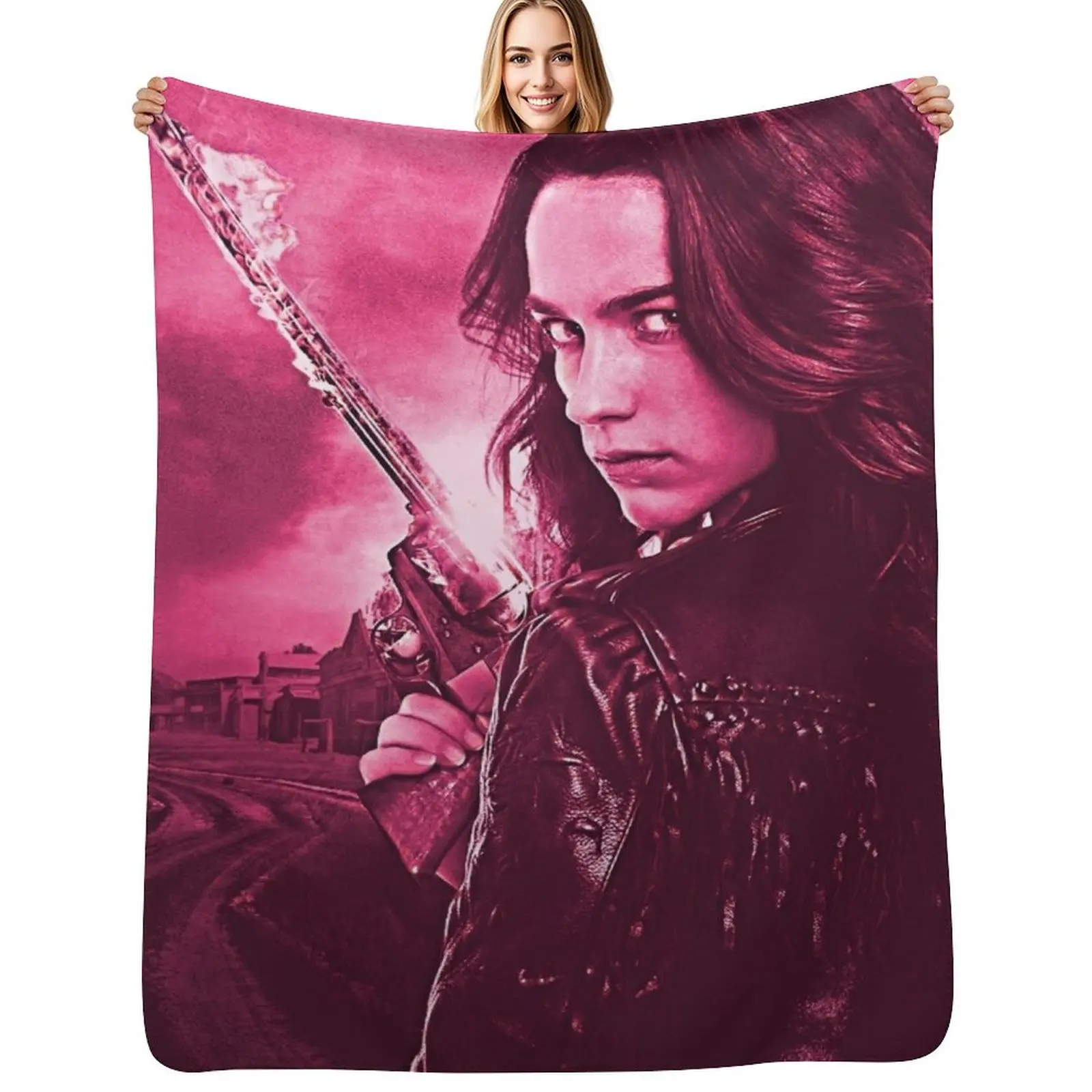 

Wynonna in Pink Throw Blanket Warm Flannel Blanket for Couch Chair Bedroom