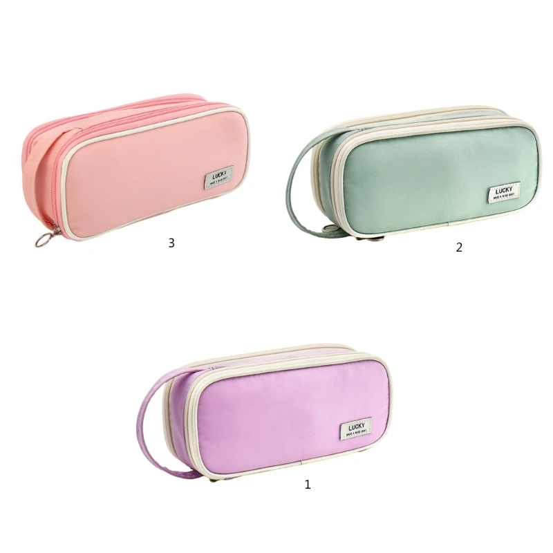 Pen Case Pencil Pouches Bag Simple Large Pencil Case Pen Organizers Bag Zipper Expandable Big Capacity Pencil Holder Box