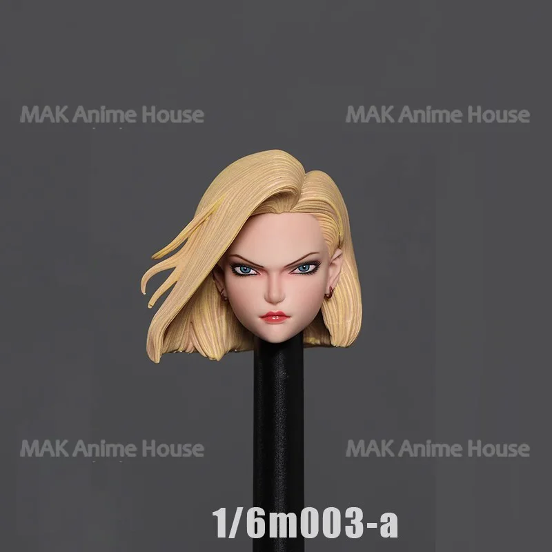 iminitoys M003 1/6 Direct Vision Android No.18 Head Sculpt Carving Model Fit 12'' Female Soldier Pale Action Figure Body Doll