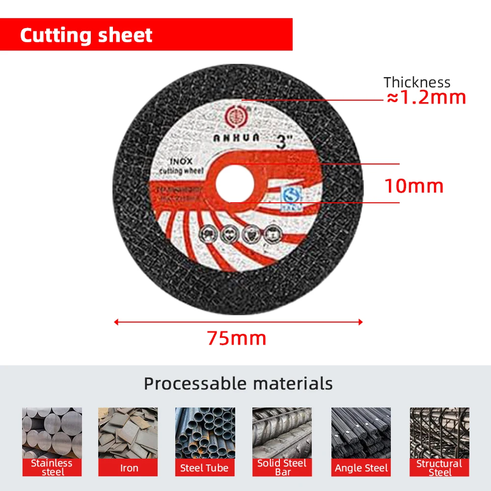 5pcs/Set 75mm Cutting Disc 3Inch Grinding Wheel Metal Woodworking Stone Marble Cutting Grinding Saw Blade for Mini Angle Grinder