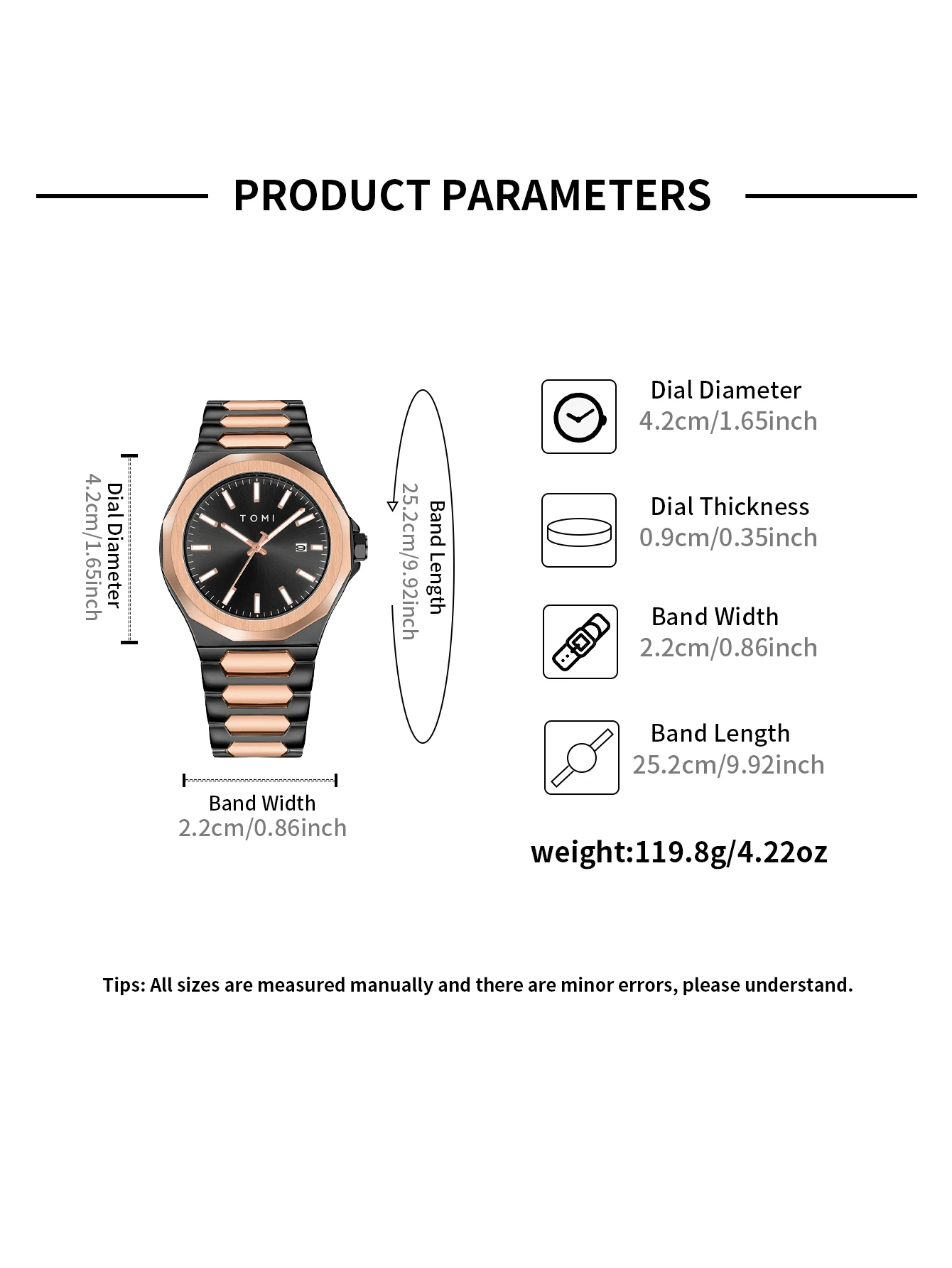 TOMI Luxus Business herren Uhr Geschenk Box Set Hohe Qualität Rose Gold Fall Einfache und Vielseitige Quarzuhr Relogio Masculino – Detail 9