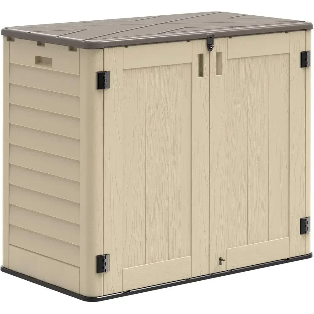 Weather-Resistant Outdoor Storage Shed, Multi-Purpose Utility Shed for Lawn Mower, Garden Tools, and Garbage Cans, Lockable Resi