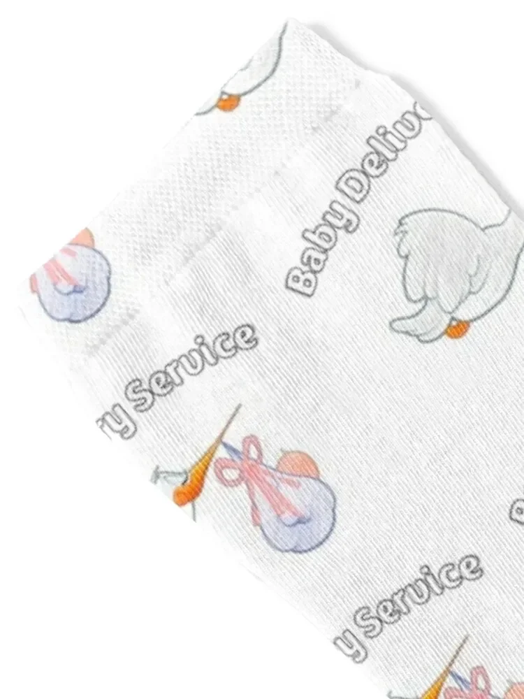 Baby Delivery Service! Funny midwife birth stork with baby Version in English Socks funny gift luxury Boy Child Socks Women's