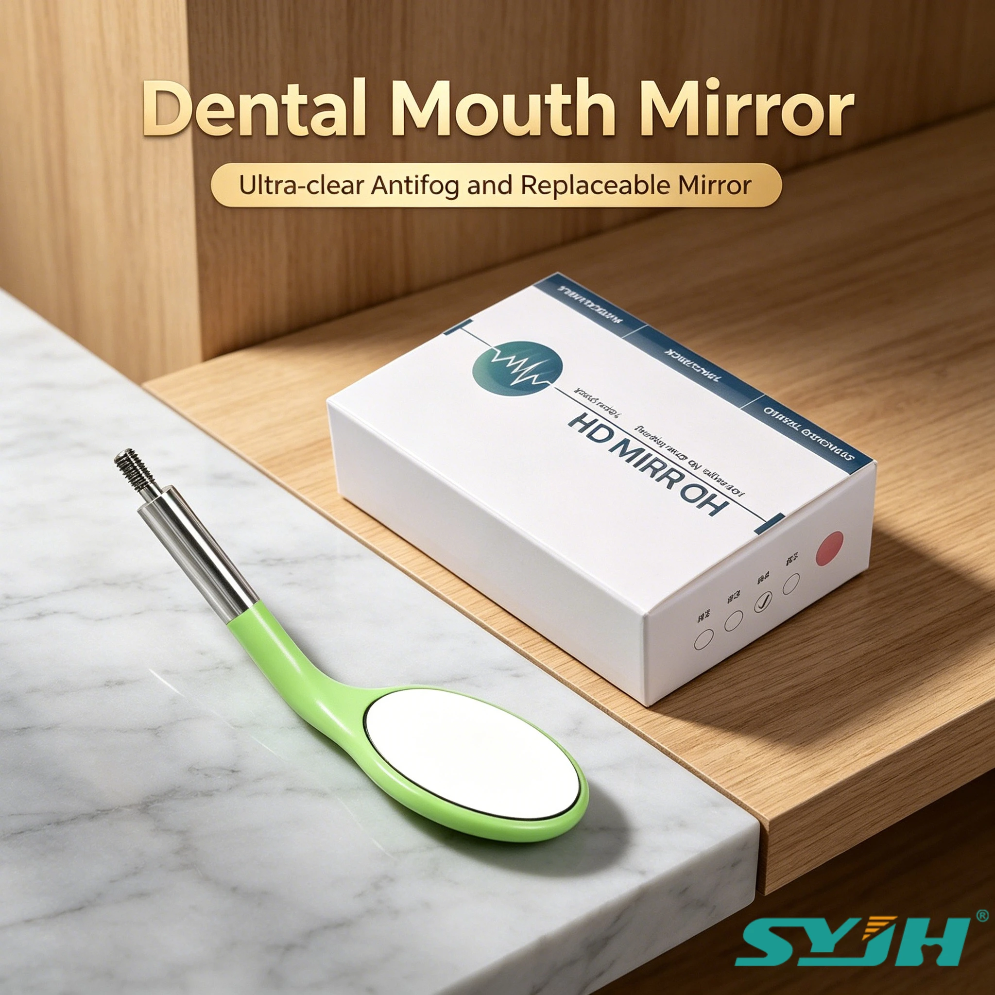 Dental SYJH Anti-fog Mouth Mirror Surface Exam Mirrors Reflector Autoclavable Replace 12Pcs Ultra-clear Detachable Oral Mirrors