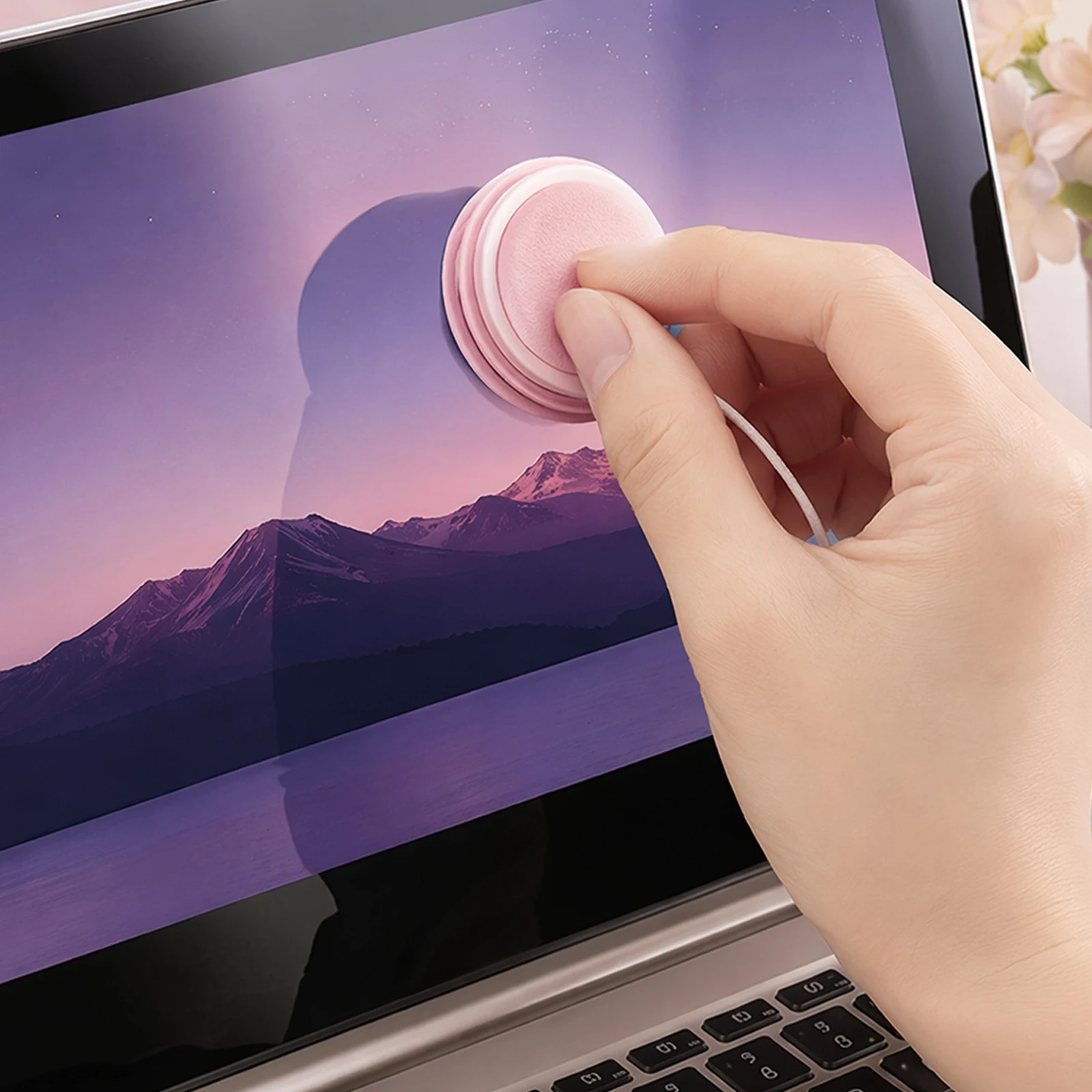 4 Pack Macaron Phone Screen Cleaner Multi Purpose Portable Keychain Screens Cleaner Wear Resist for TV Monitors Glass Lens