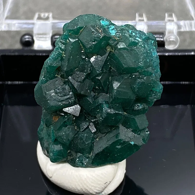 100% natural Congo dioptase beads raw mineral specimens, home decoration collection + box size:35*35*35mm