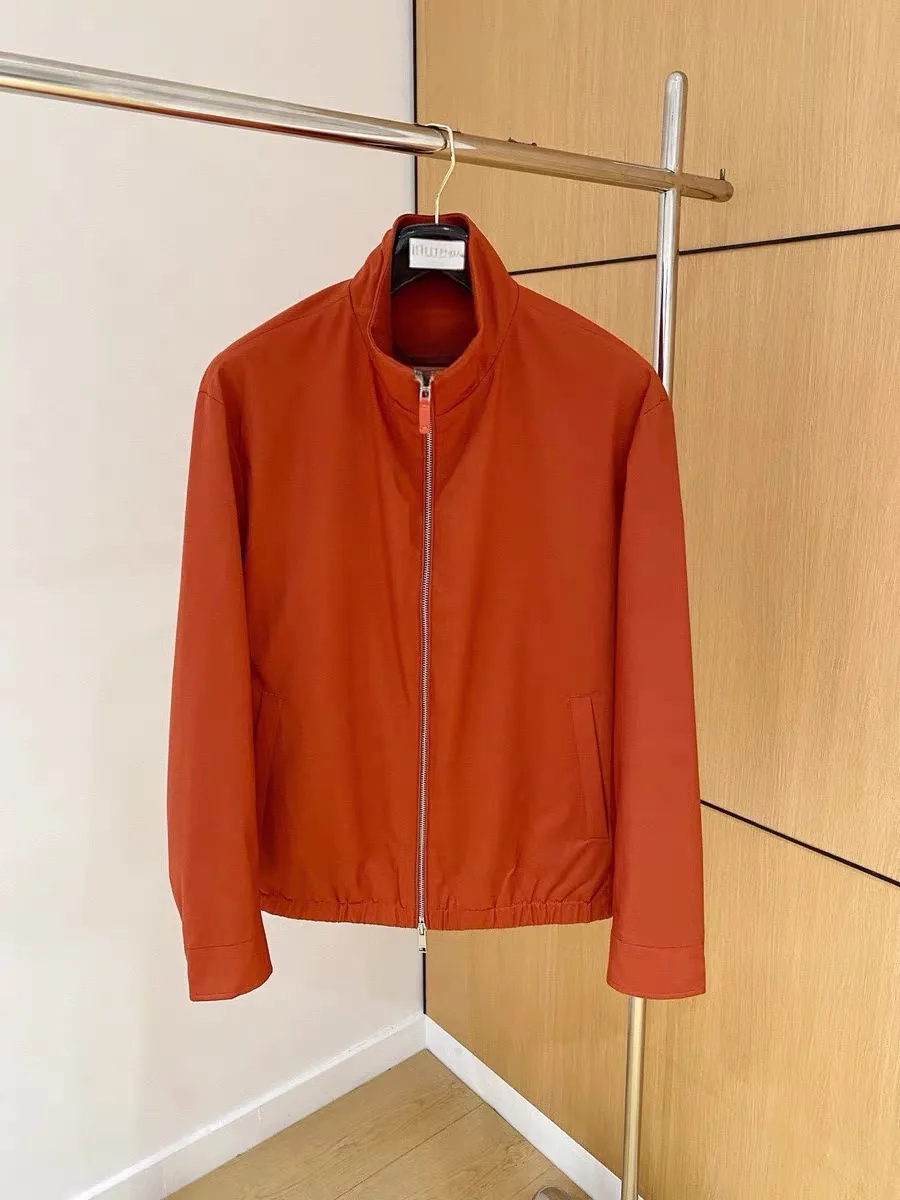 

Итальянская легкая молния с воротником-стойкой, ветрозащитная мужская куртка, весенне-осеннее деловое повседневное пальто MHTO Stand Fit