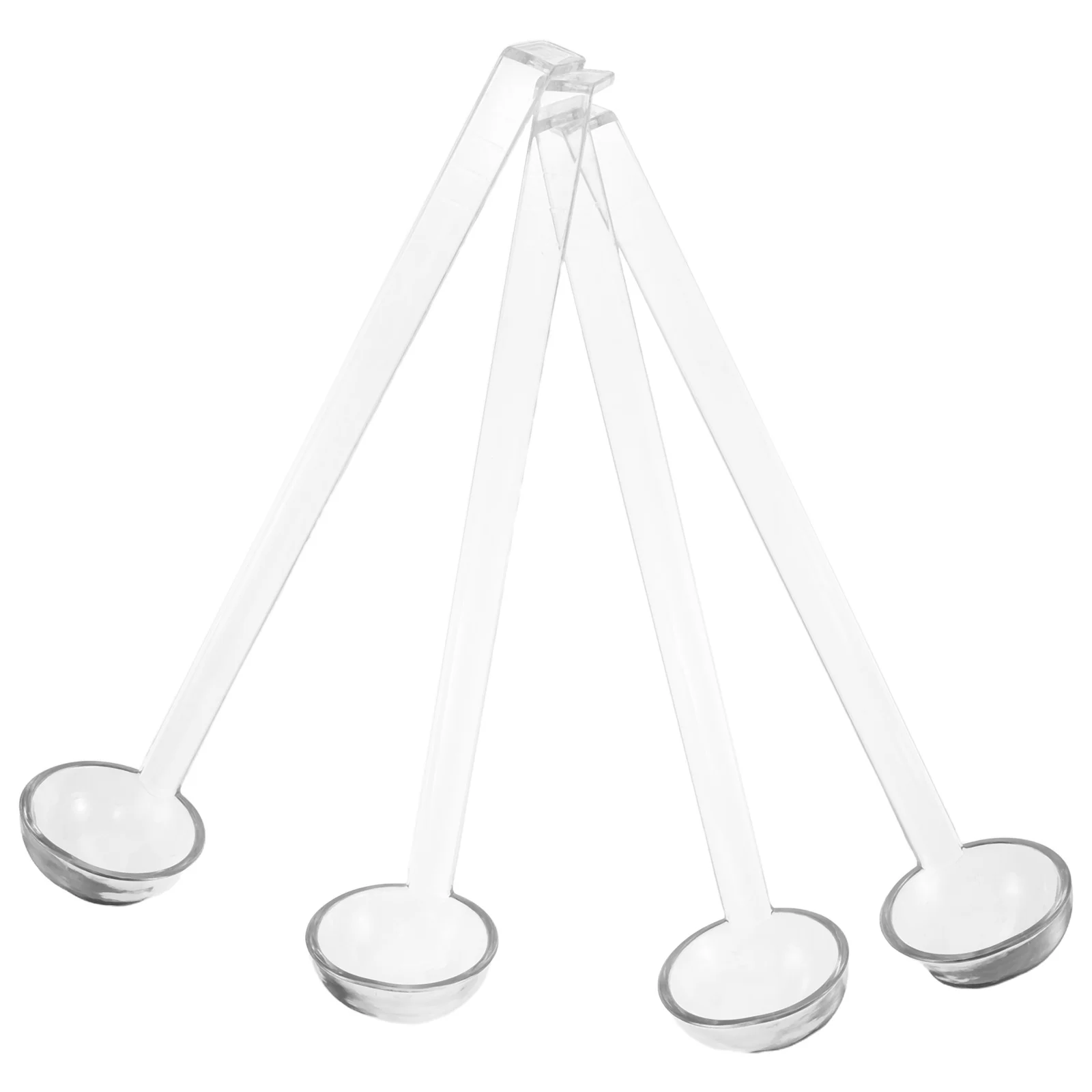 

4pcs Vacuum Low Temperature Cooking Ladle: Clear Plastic Long Handle Spoon For Soup Sauce Dressing Gravy Cocktail Juices Banquet
