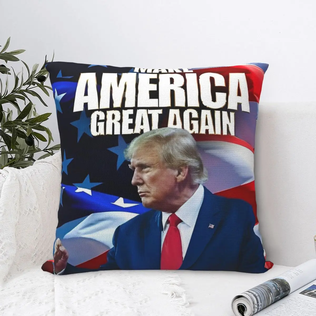 Bed Decorations Trump Vance 2024 President Election Pillowcase Accessories Pillow Covers Square Multiple Sizes