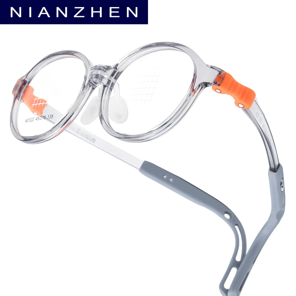 NIANZHEN TR90 Child Eyeglasses Brand Design Oval Glasses Frames Memory Hinge Adjustable Kids Eyewear Ultralight Spectacles 7322