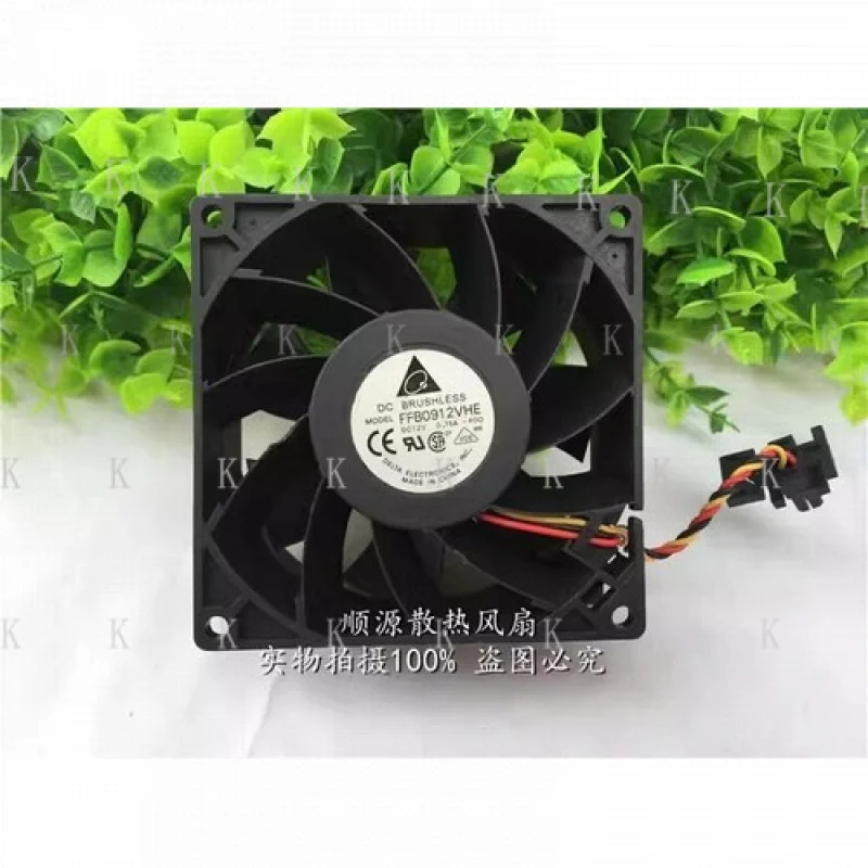 

C FOR Delta FFB0912VHE-FOO 9038 DC12V 0.75A 3-Pin Silent Cooling Fan