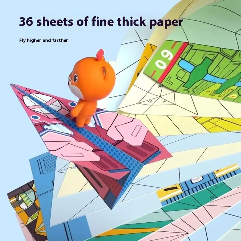 Origami DIY papieren vliegtuigknutselset - Verbeter de ruimtelijke vaardigheden met 36/72/108 vellen STEM-speelgoed voor kinderen