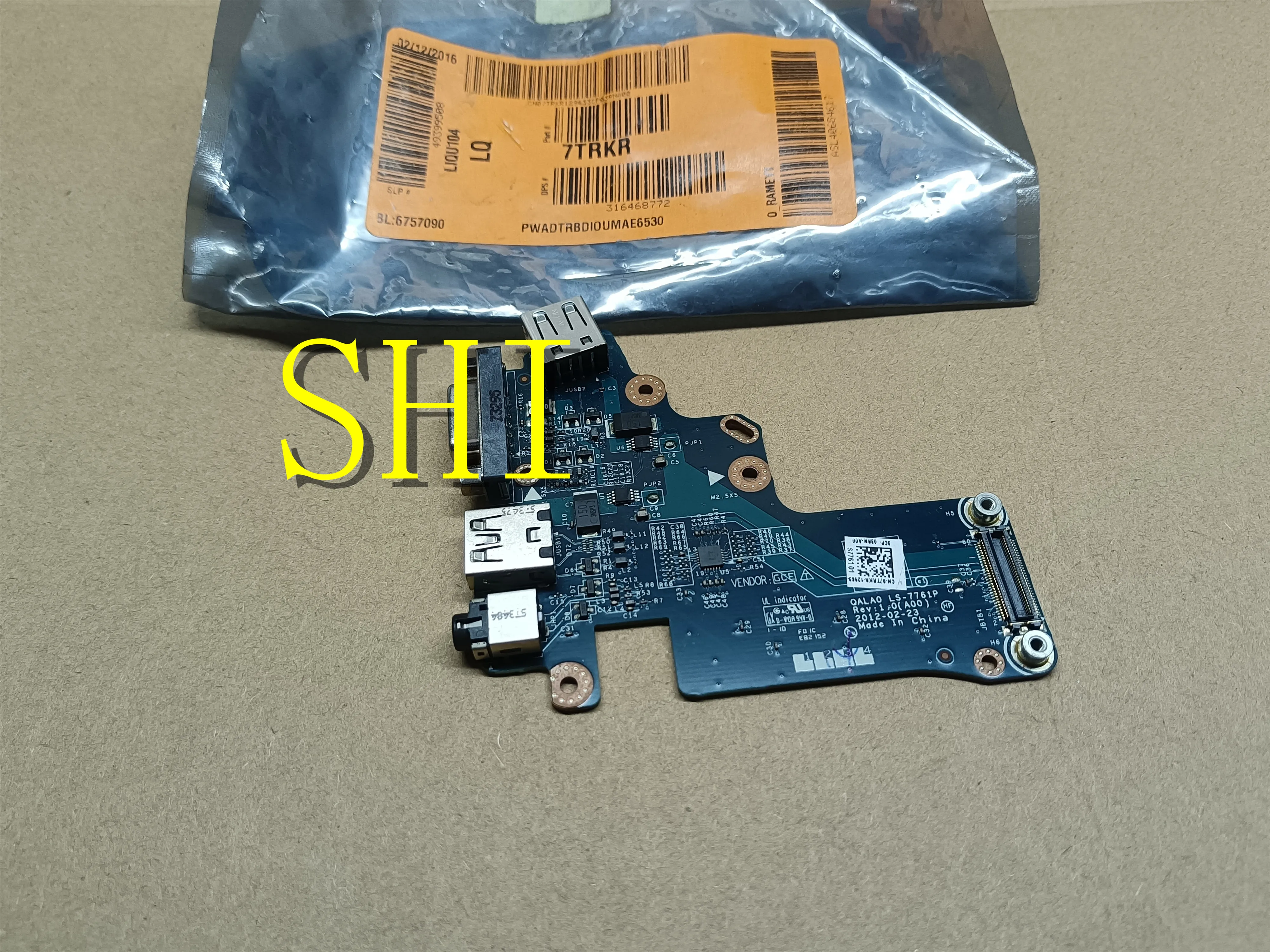 

for Dell FOR Latitude E6530 USB VGA IO Audio Daughter Board 07TRKR LS-7761P