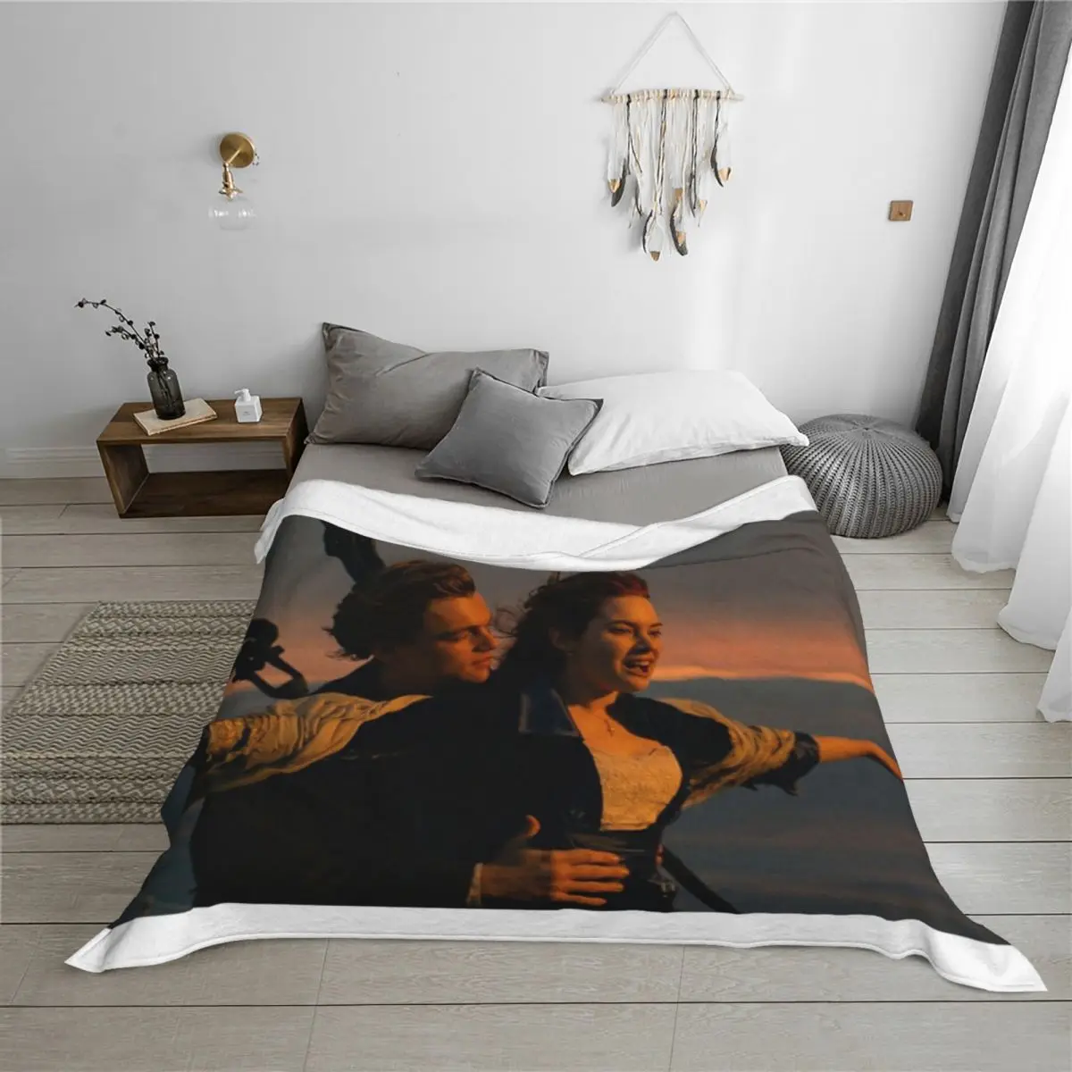 ليوناردو دي كابريو تيتانيك رمي بطانية حرارية للسفر سرير رمي كبير جدًا بطانيات رمي مزخرفة عصرية #3